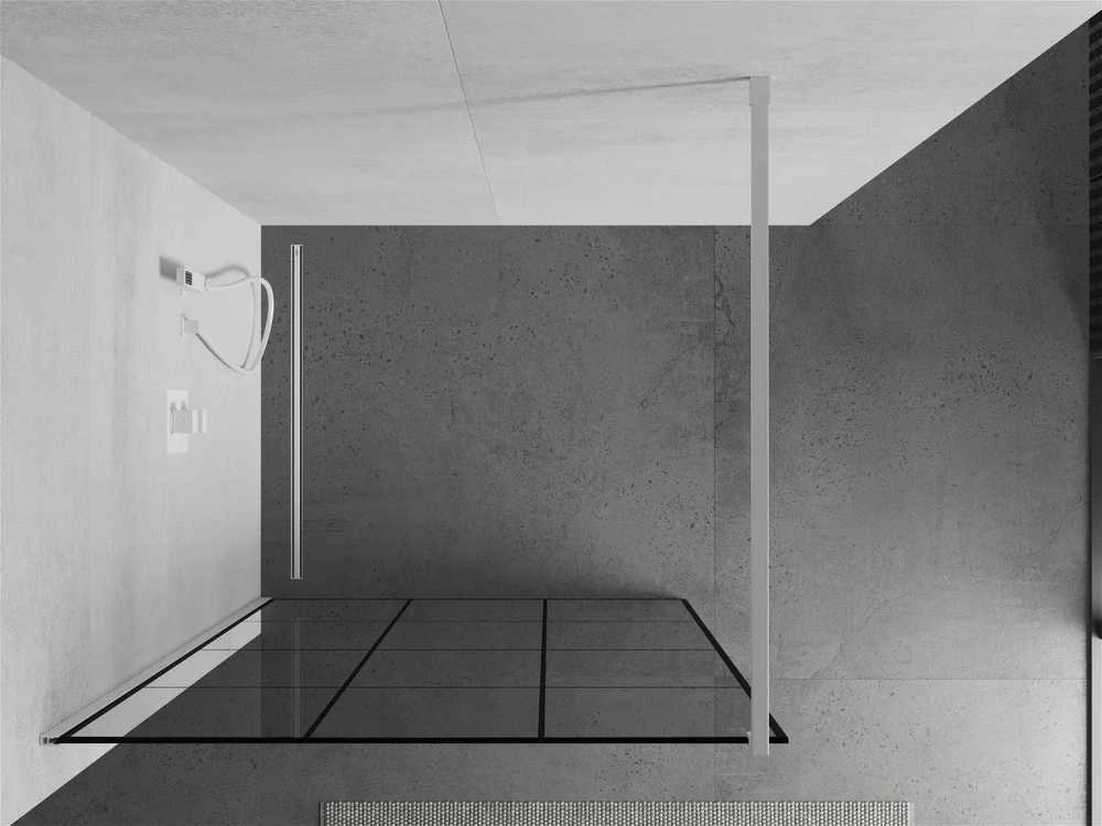 Walk-in dušo sienelė Mexen Kioto, Baltas/juodas raštas, 100 x 200 cm