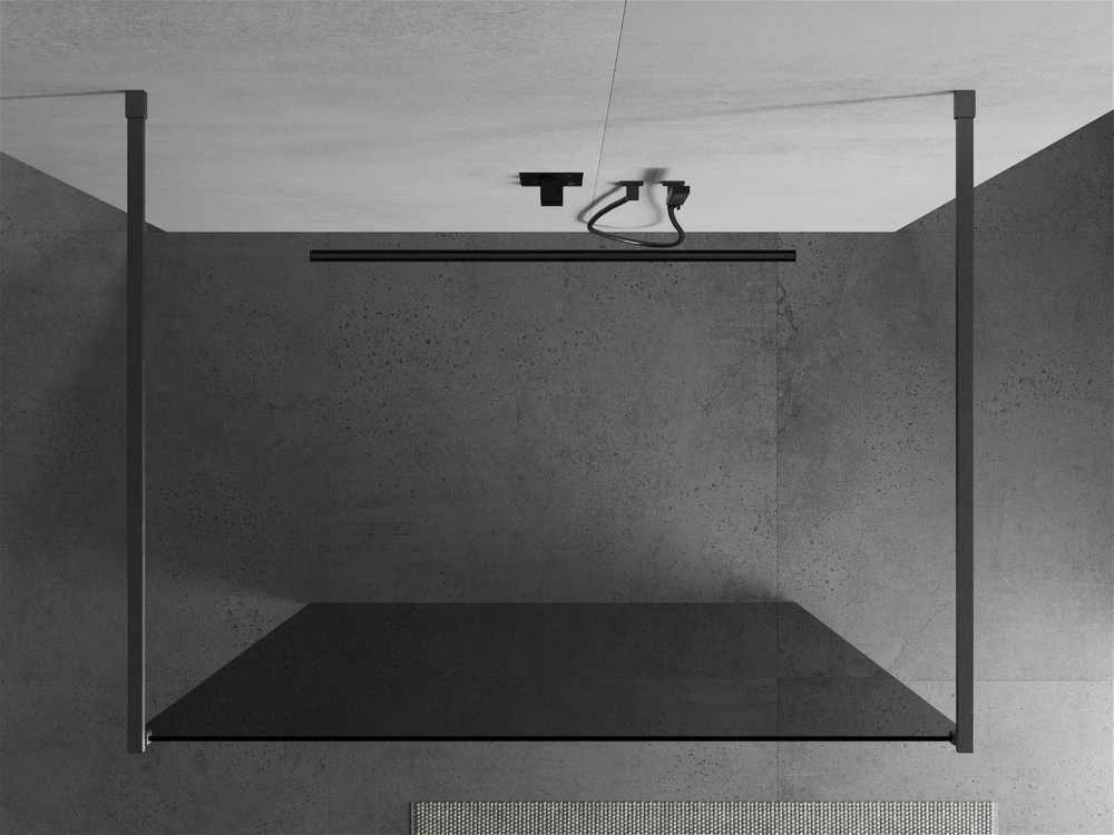 Walk-in dušo sienelė Mexen Kioto, Brushed gun pilka, grafito stiklas, 140 x 200 cm