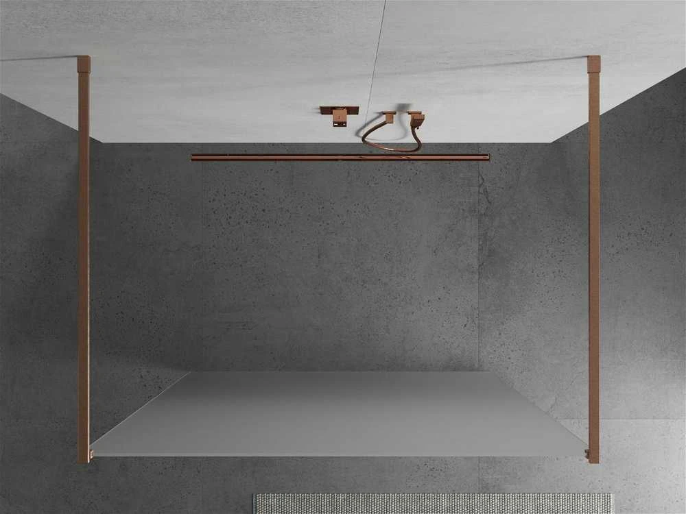 Walk-in dušo sienelė Mexen Kioto, Brushed copper, matinis stiklas, 100 x 200 cm