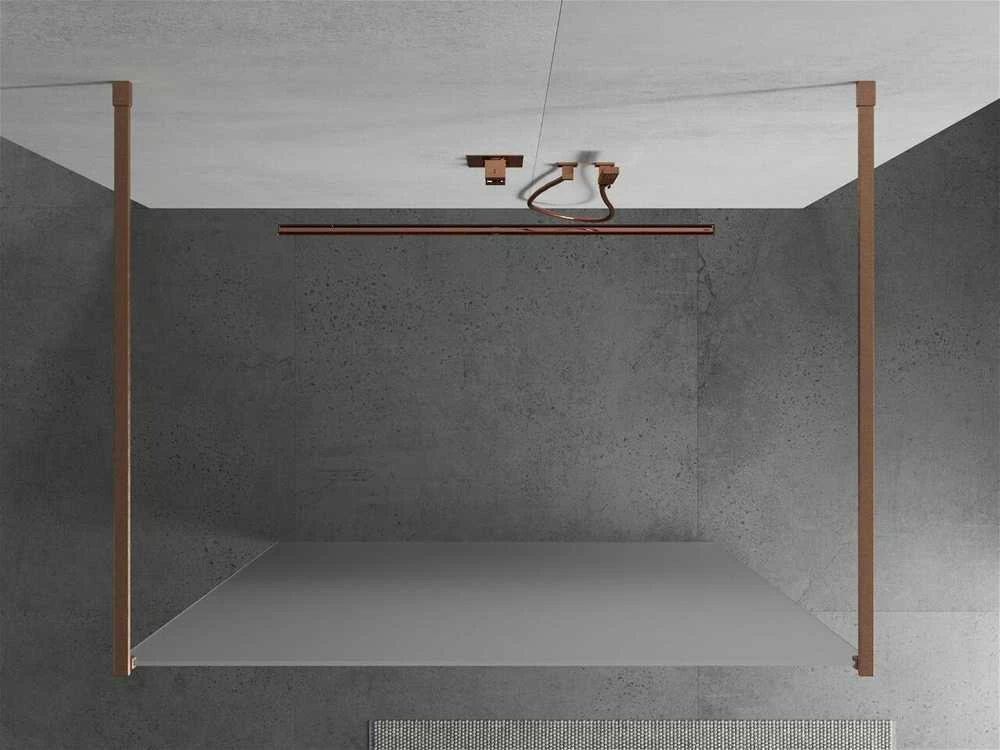 Walk-in dušo sienelė Mexen Kioto, Brushed copper, matinis stiklas, 120 x 200 cm