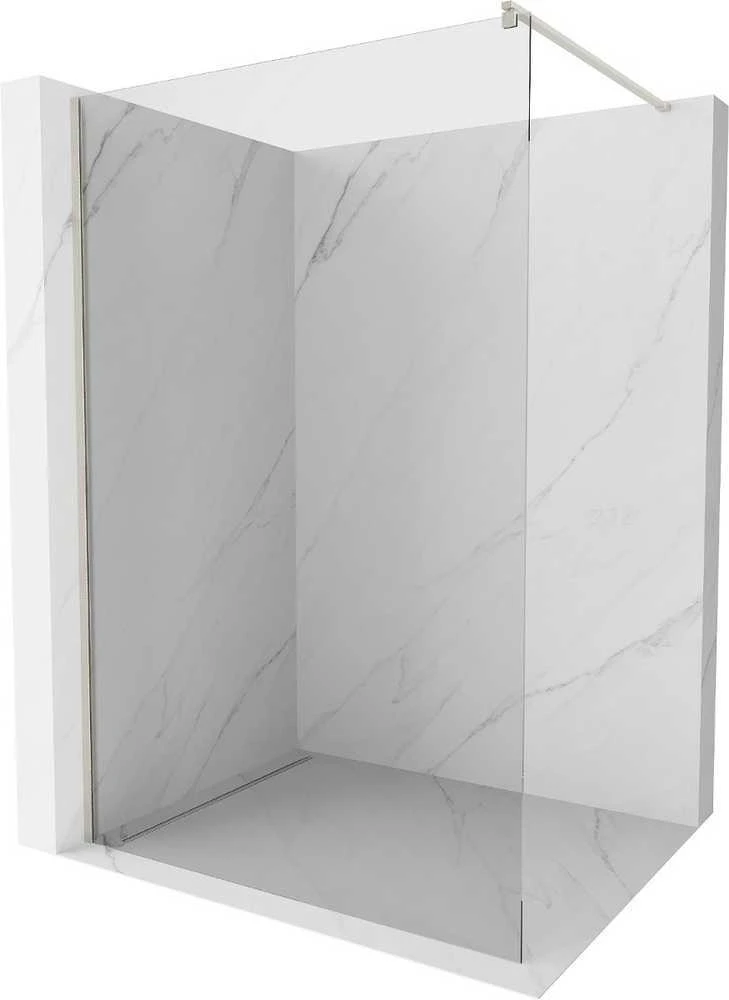Walk-in dušo sienelė Mexen Kioto, Brushed nickel, skaidrus stiklas, 65 x 200 cm