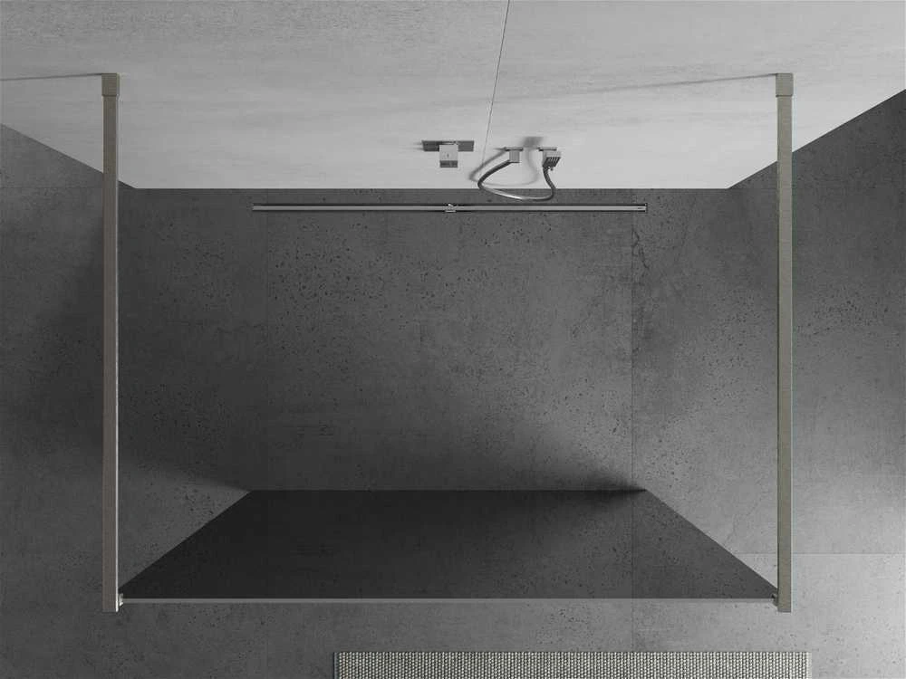 Walk-in dušo sienelė Mexen Kioto, Brushed nickel, veidrodinis stiklas, 110 x 200 cm