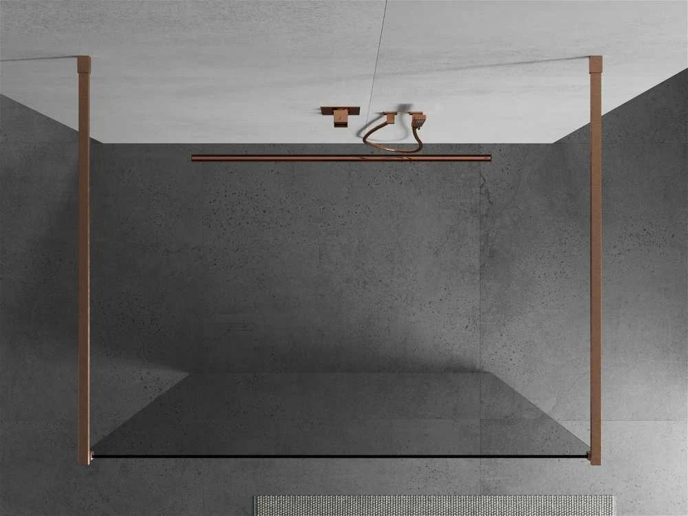 Walk-in dušo sienelė Mexen Kioto, Brushed copper, skaidrus stiklas, 105 x 200 cm