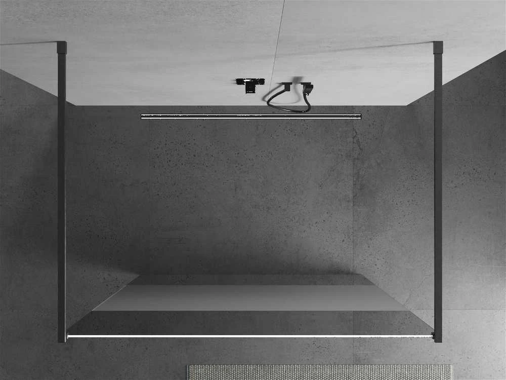 Walk-in dušo sienelė Mexen Kioto, Brushed gun pilka, pusiau matinis stiklas, 130 x 200 cm