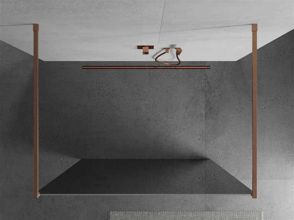 Walk-in dušo sienelė Mexen Kioto, Brushed copper, veidrodinis stiklas, 120 x 200 cm