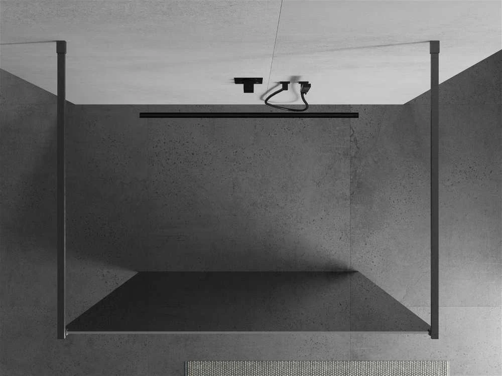 Walk-in dušo sienelė Mexen Kioto, Brushed gun pilka, veidrodinis stiklas, 140 x 200 cm