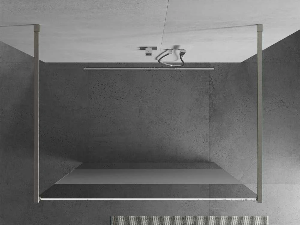Walk-in dušo sienelė Mexen Kioto, Brushed nickel, pusiau matinis stiklas, 100 x 200 cm