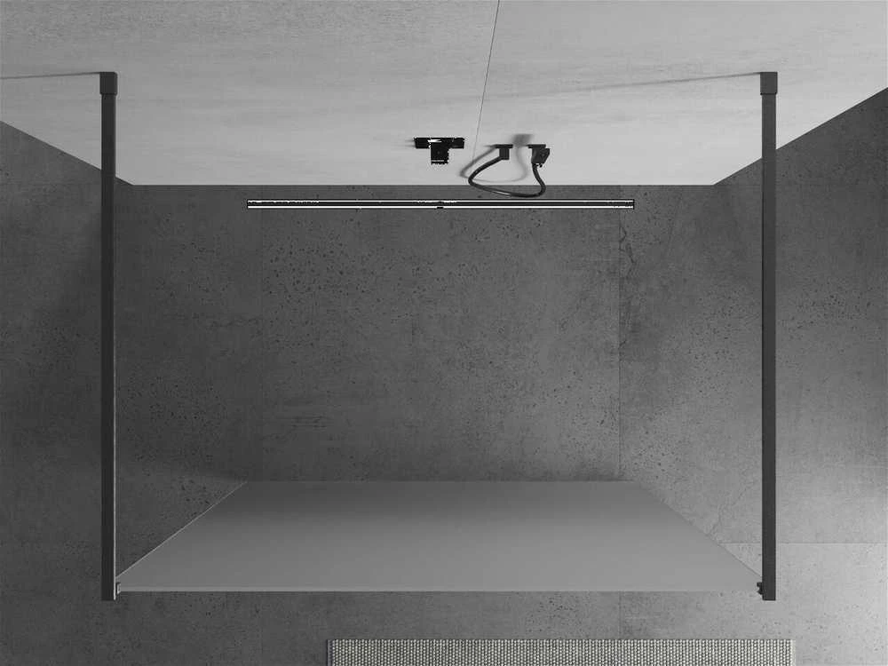 Walk-in dušo sienelė Mexen Kioto, Brushed gun pilka, matinis stiklas, 110 x 200 cm