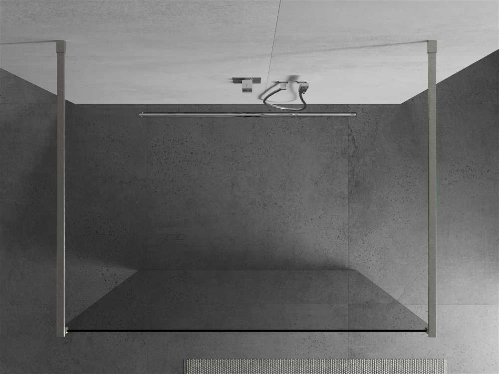 Walk-in dušo sienelė Mexen Kioto, Brushed nickel, skaidrus stiklas, 110 x 200 cm