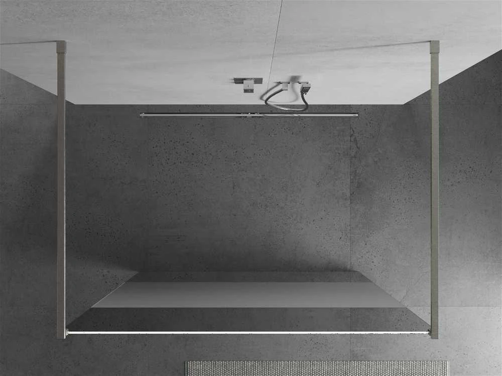 Walk-in dušo sienelė Mexen Kioto, Brushed nickel, pusiau matinis stiklas, 120 x 200 cm