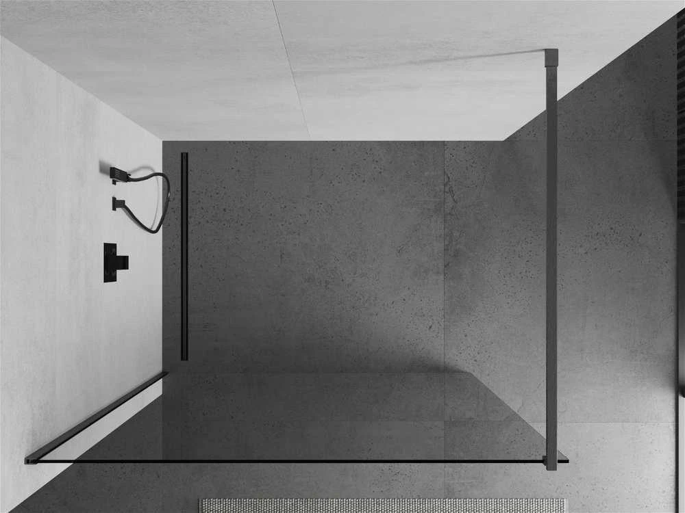 Walk-in dušo sienelė Mexen Kioto, Brushed gun pilka, skaidrus stiklas, 110 x 200 cm
