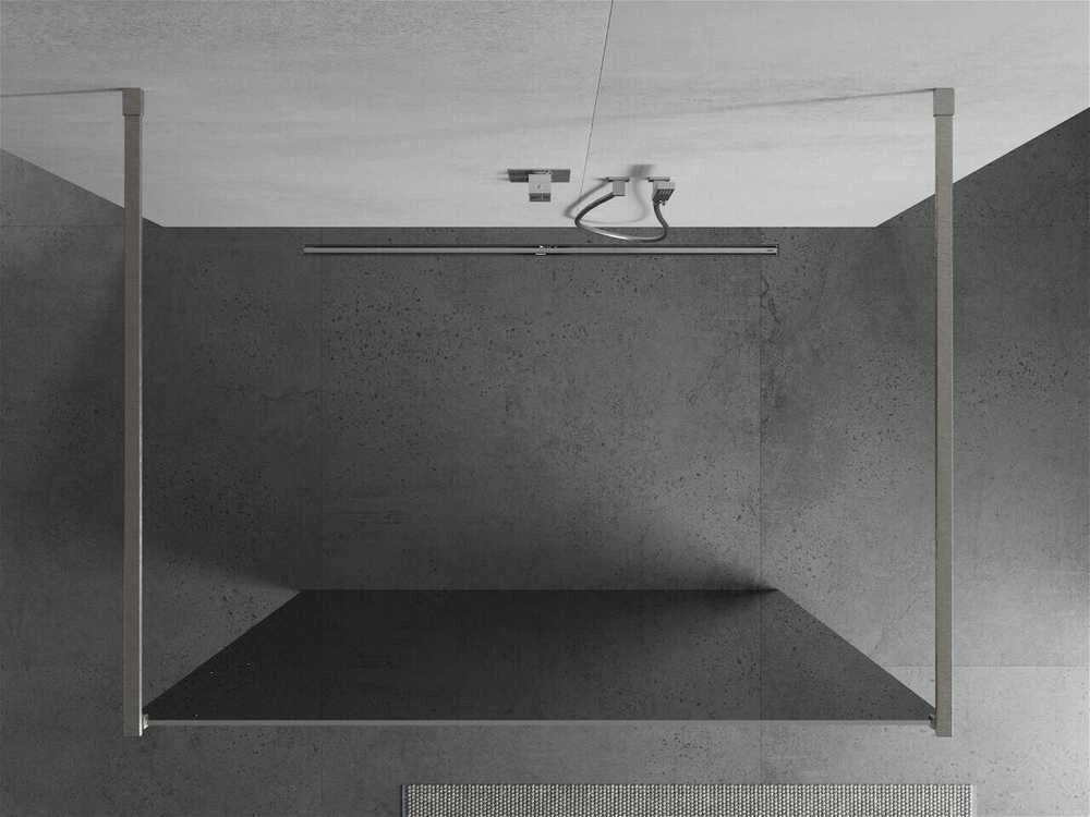 Walk-in dušo sienelė Mexen Kioto, Brushed nickel, veidrodinis stiklas, 100 x 200 cm