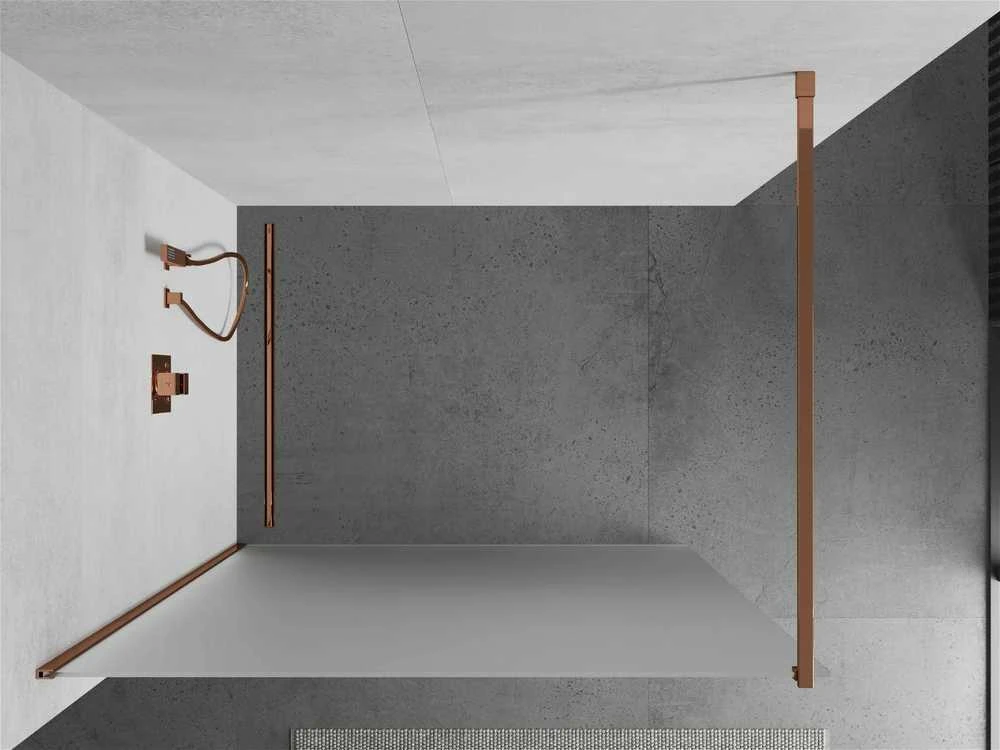 Walk-in dušo sienelė Mexen Kioto, matinė, Rose Gold, 110 x 200 cm
