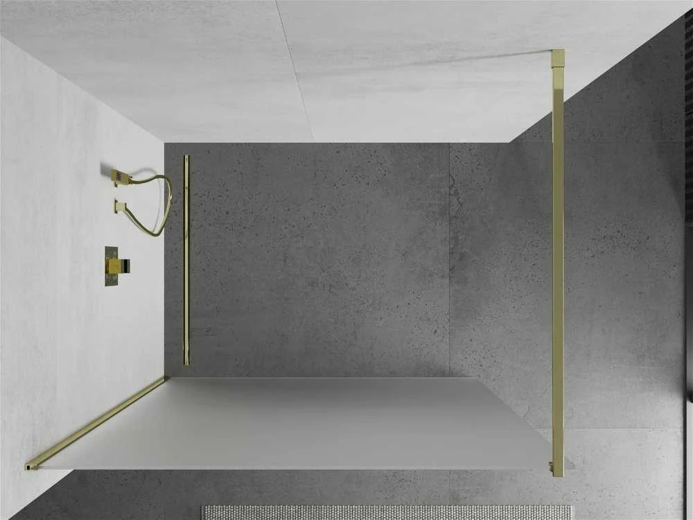 Walk-in dušo sienelė Mexen Kioto, matinė, Gold, 140 x 200 cm