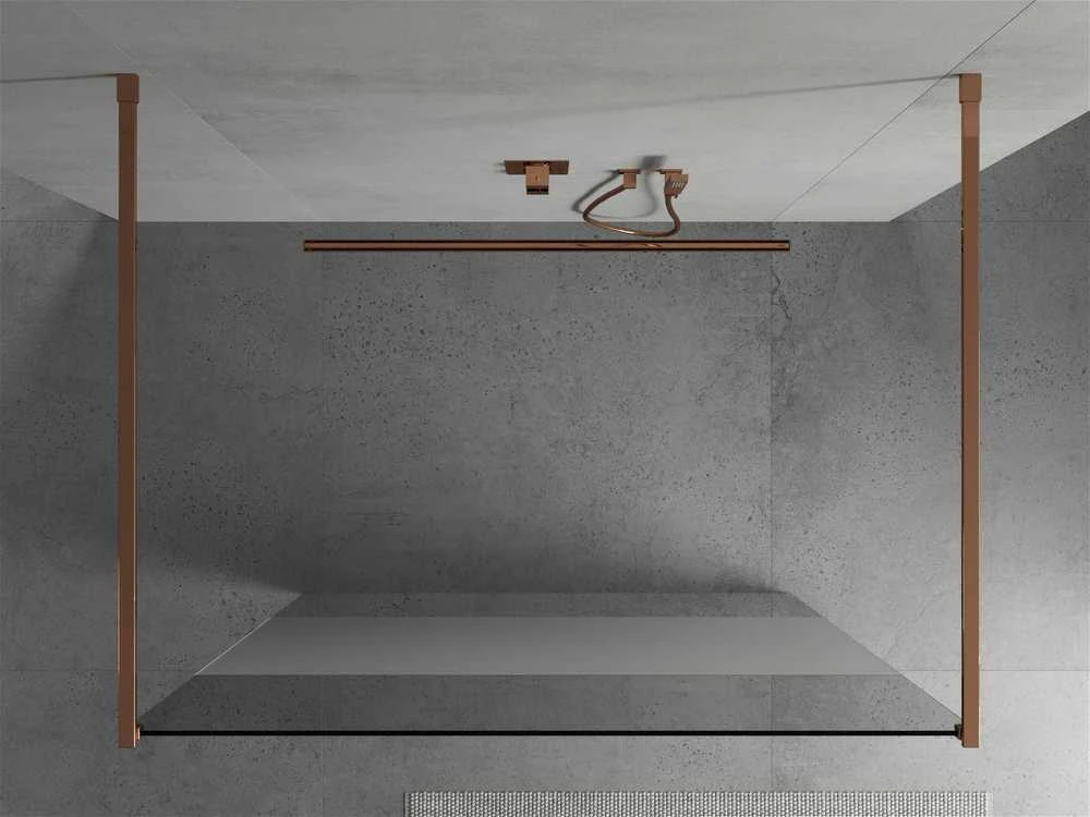 Walk-in dušo sienelė Mexen Kioto, Rose Gold, pusiau matinė, 100 x 200 cm