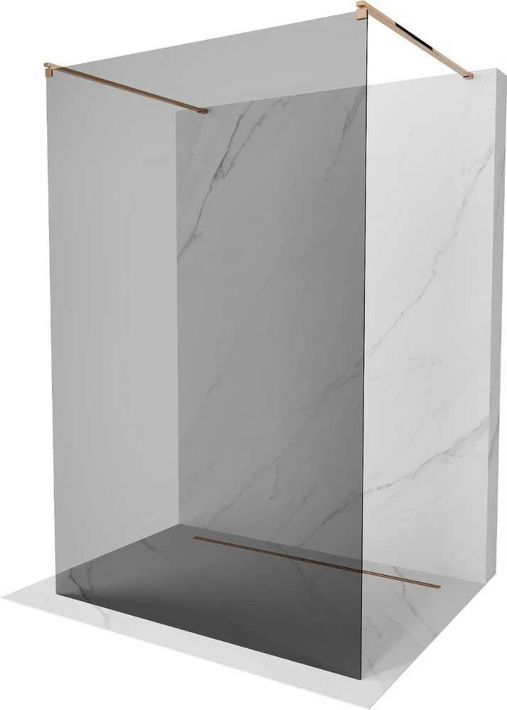 Walk-in dušo sienelė Mexen Kioto, Rose Gold, grafitas, 110 x 200 cm