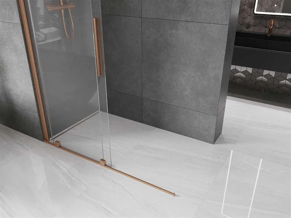 Walk-in dušo sienelė Mexen Velar, Brushed copper, 140 x 200 cm