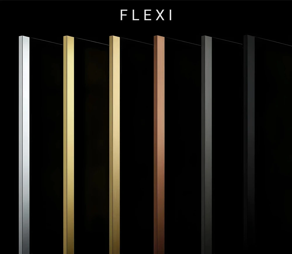 Walk-In dušo sienelė Rea Flexi, Pilkas / Gold, 90 cm