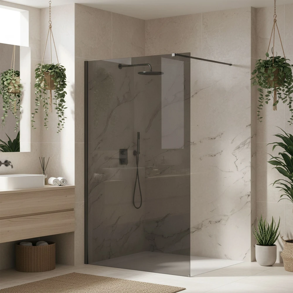 Walk-In dušo sienelė Rea Flexi, Pilkas / Titanium, 100 cm