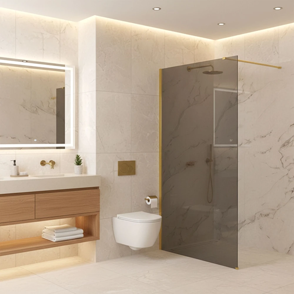 Walk-In dušo sienelė Rea Flexi, Pilkas / Gold, 130 cm