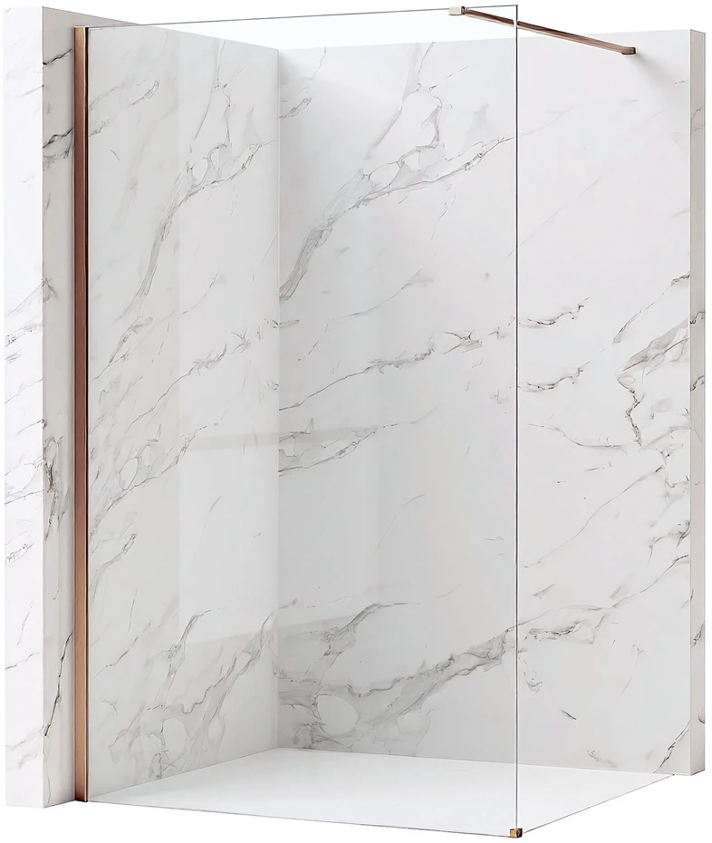Walk-In dušo sienelė Rea Flexi, Transparent / Brushed Copper, 70 cm