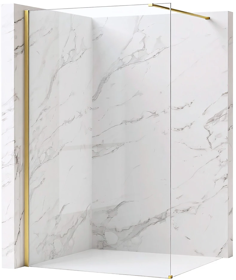 Walk-In dušo sienelė Rea Flexi, Transparent / Brushed Gold, 120 cm