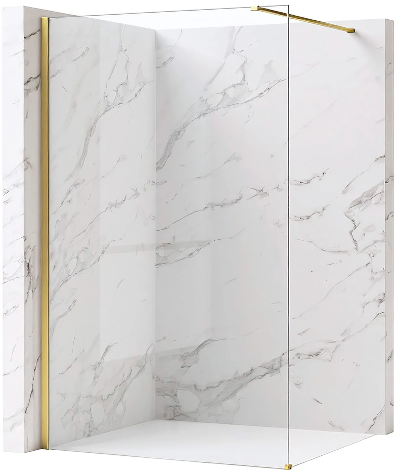 Walk-In dušo sienelė Rea Flexi, Transparent / Brushed Gold, 90 cm