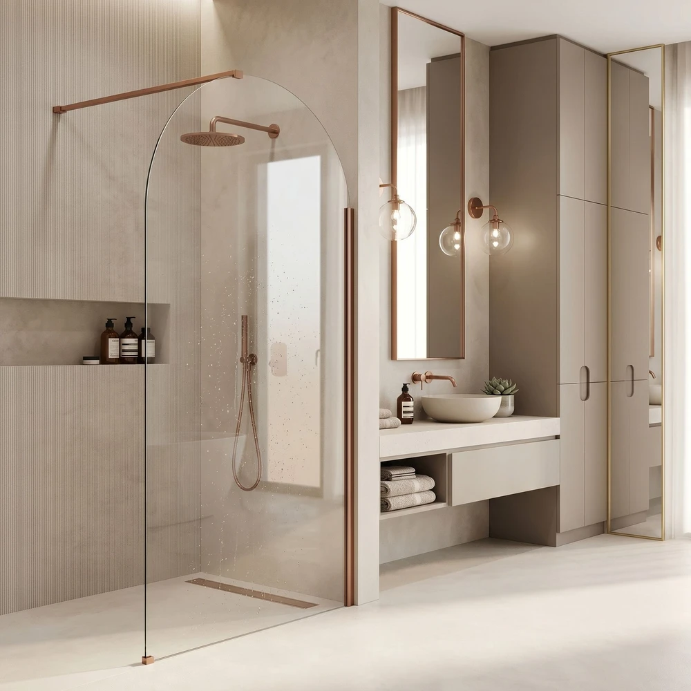 Walk-In dušo sienelė Rea Heaven, Brushed Copper, 110 cm