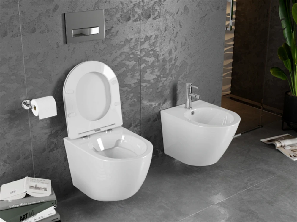 WC Komplektas Mexen 4in1 Fenix Slim su klozetu Lena Rimless Slim Duroplast