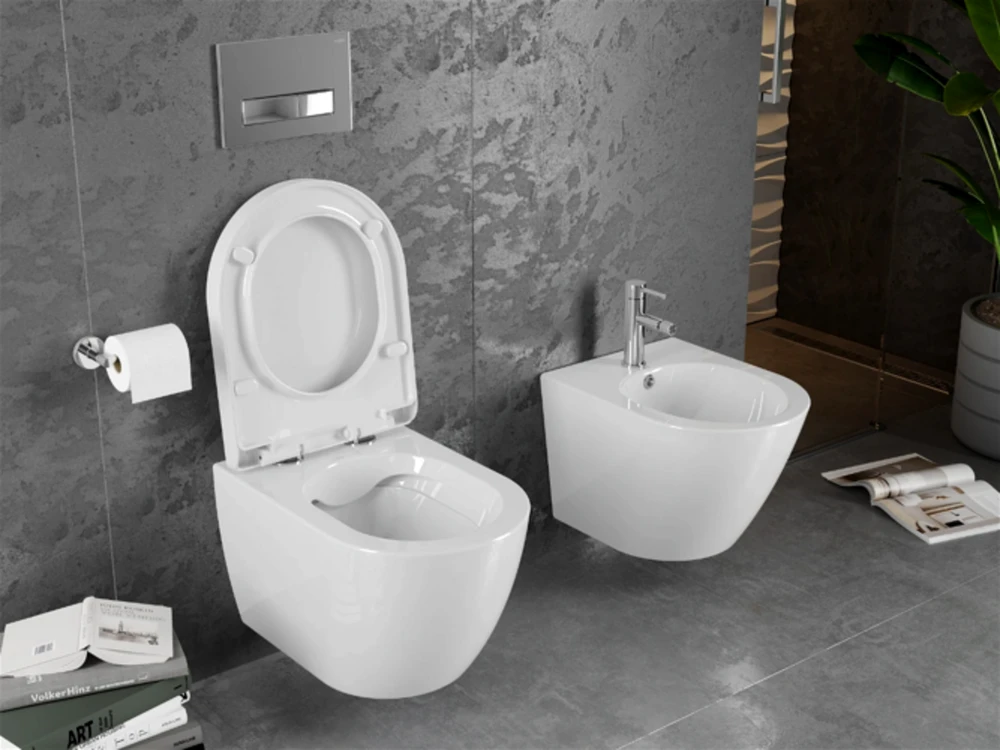 WC Komplektas Mexen 4in1 Fenix Slim su klozetu Lena Rimless Duroplast