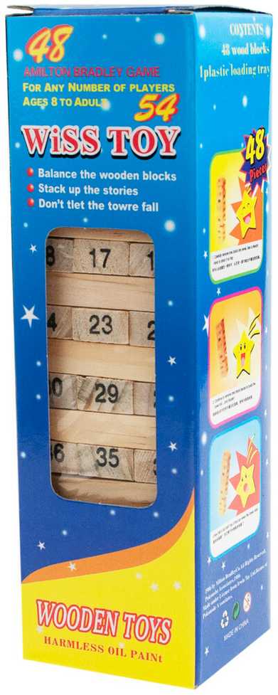 Žaidimas bokštas Jenga, medinis