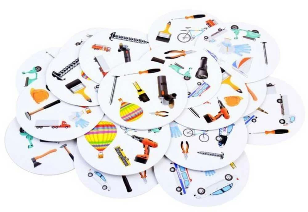 Žaidimų kortelės su įvairiais objektais 9in1