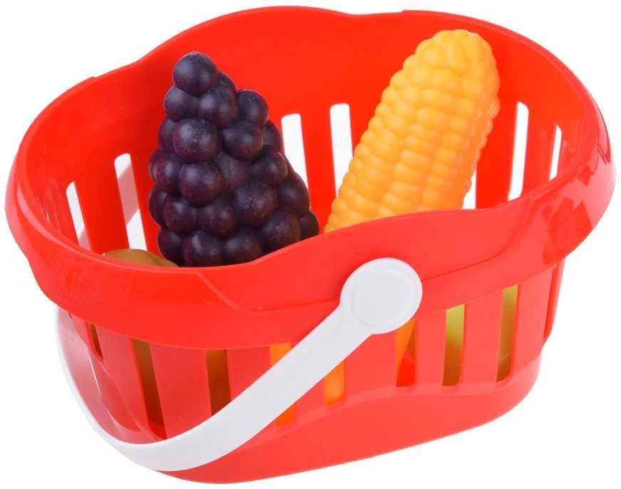 Žaislinė parduotuvės kasa su krepšeliu ir produktais Mini Market