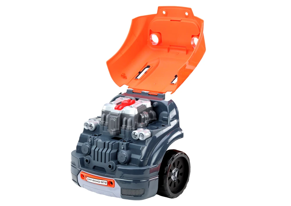 Žaislinis automobilio variklis – dirbtuvės, oranžinis