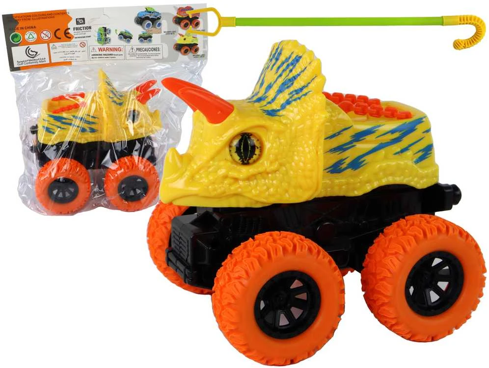 Žaislinis automobilis Triceratopas, geltonas