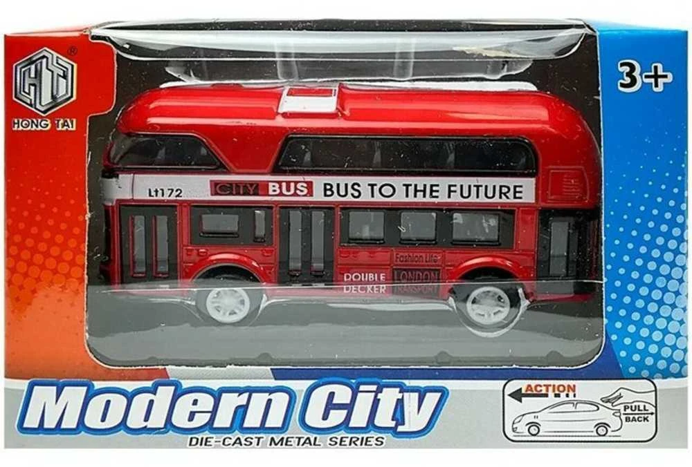 Žaislinis dviaukštis autobusas, 1 vnt.