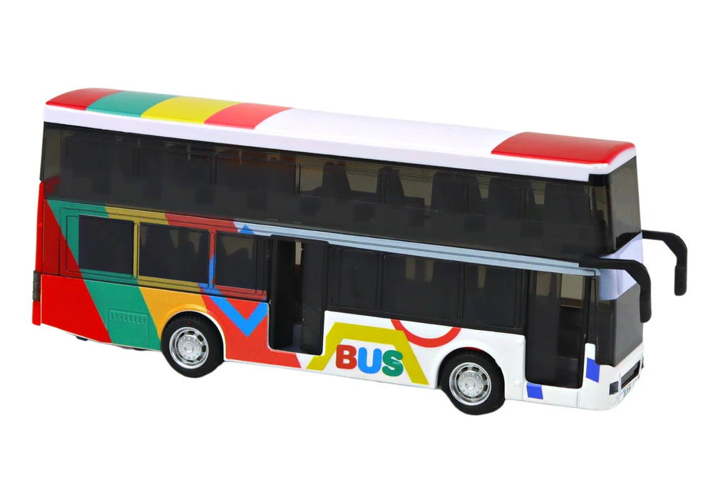 Žaislinis dviaukštis autobusas su garsais ir šviesom. 1 vnt.