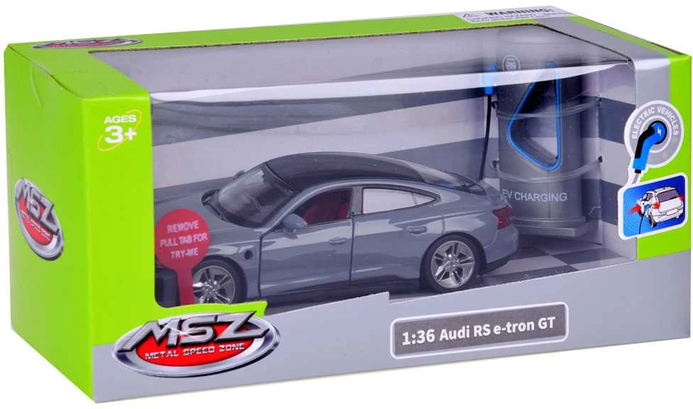 Žaislinis elektromobilis Audi RS e-tron GT Coupe su garso ir šviesos efektais, pilkas