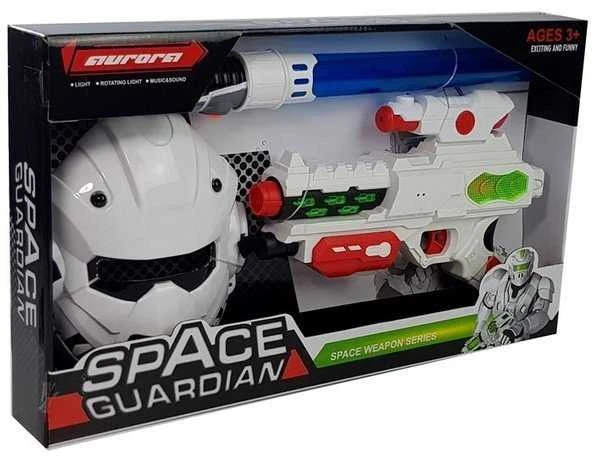 Žaislinis kosminis lazerinis šautuvas su kardu ir kauke