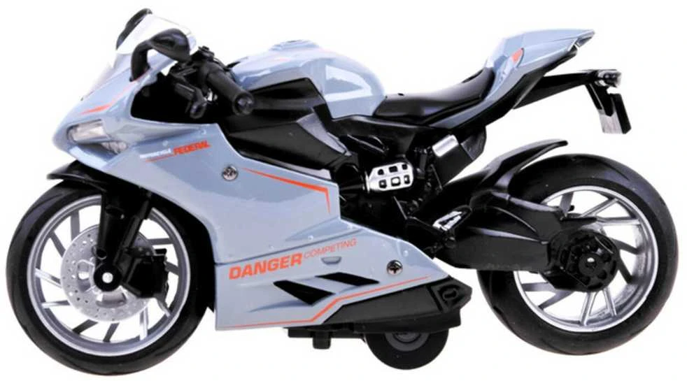 Žaislinis motociklas - Diecast modelis, pilkas