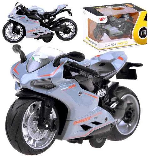 Žaislinis motociklas - Diecast modelis, pilkas
