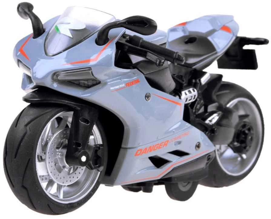 Žaislinis motociklas - Diecast modelis, pilkas