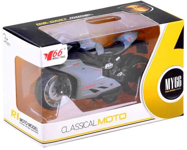 Žaislinis motociklas - Diecast modelis, pilkas