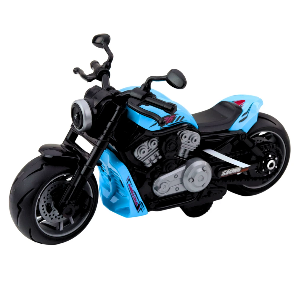 Žaislinis motociklas su šviesos ir garso efektais, mėlynas