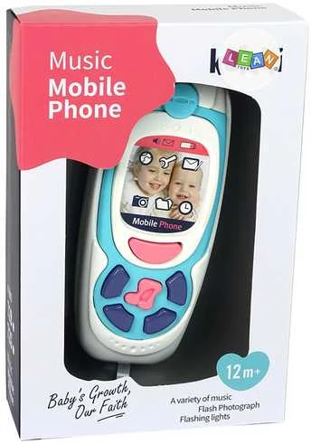 Žaislinis muzikinis telefonas, mėlynas