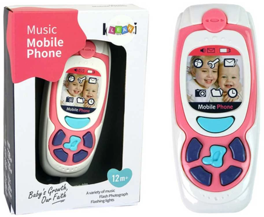 Žaislinis muzikinis telefonas, rožinis
