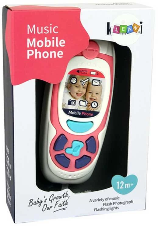 Žaislinis muzikinis telefonas, rožinis