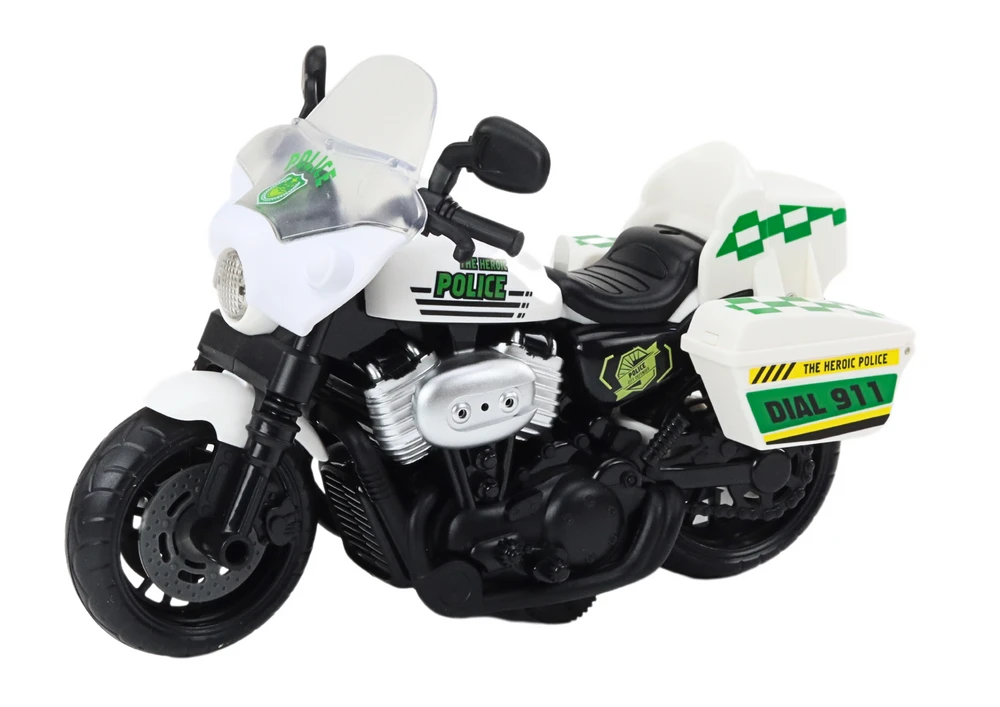 Žaislinis policijos motociklas su garsais ir šviesom, raudonas, 1 vnt.