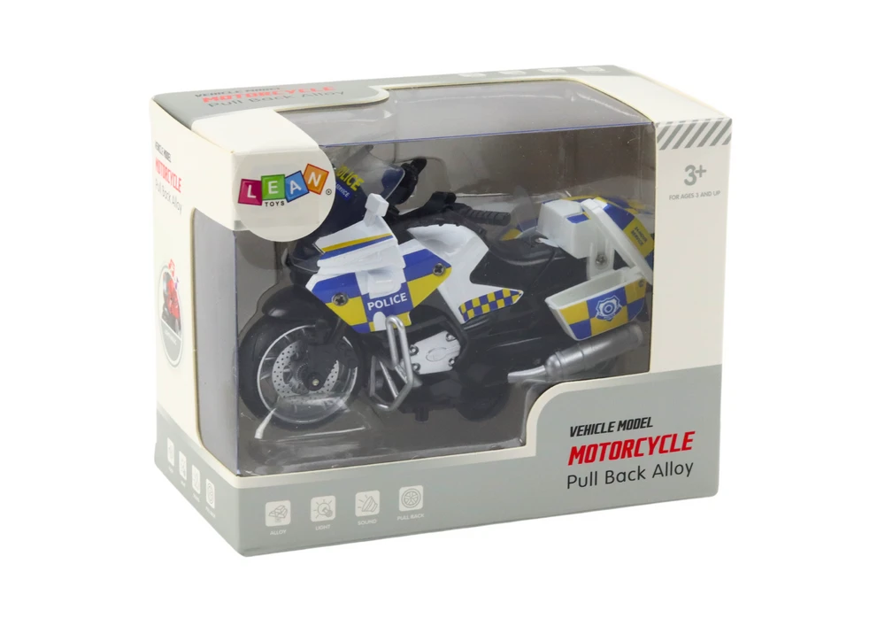 Žaislinis policijos motociklas su šviesos ir garso efektais