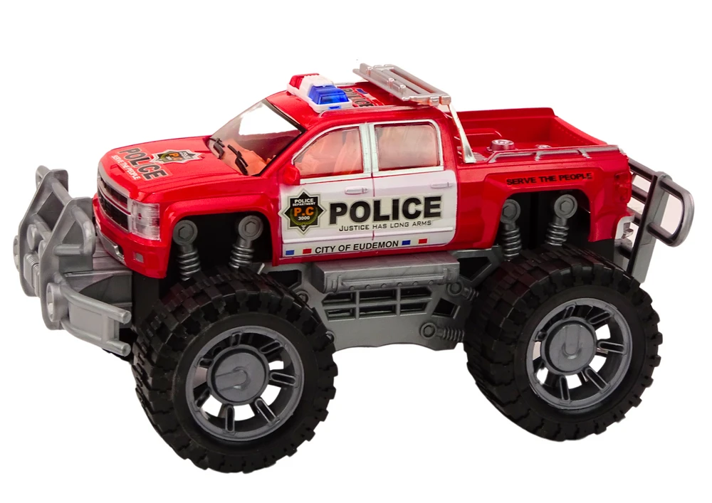 Žaislinis policijos visureigis, raudonas